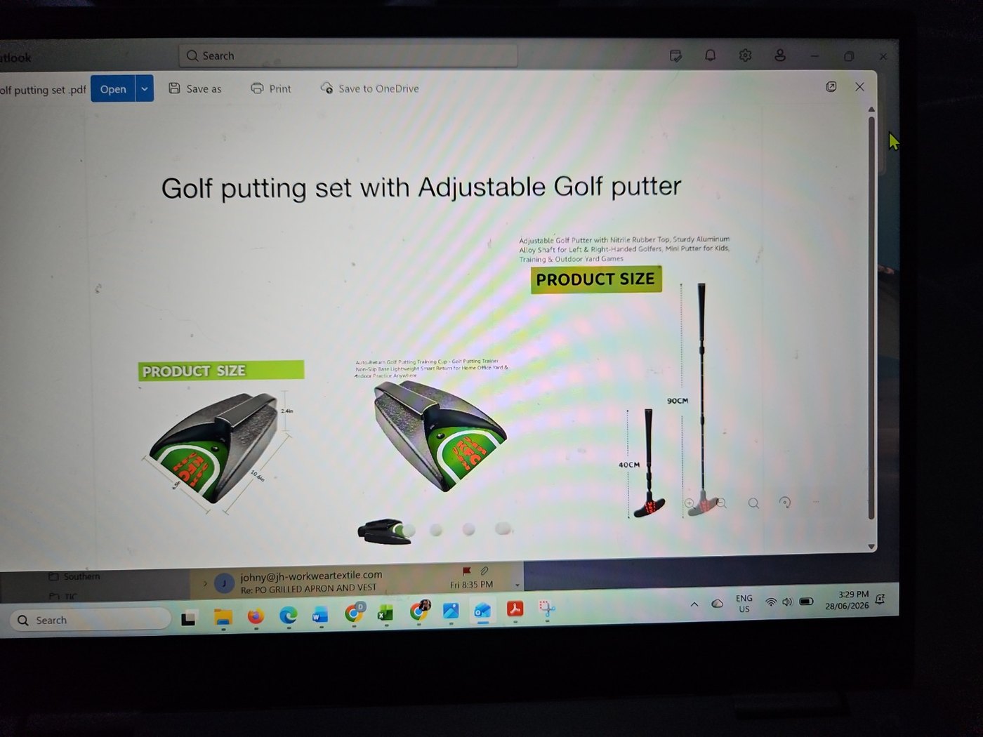 Full adjustable golf putting set reference