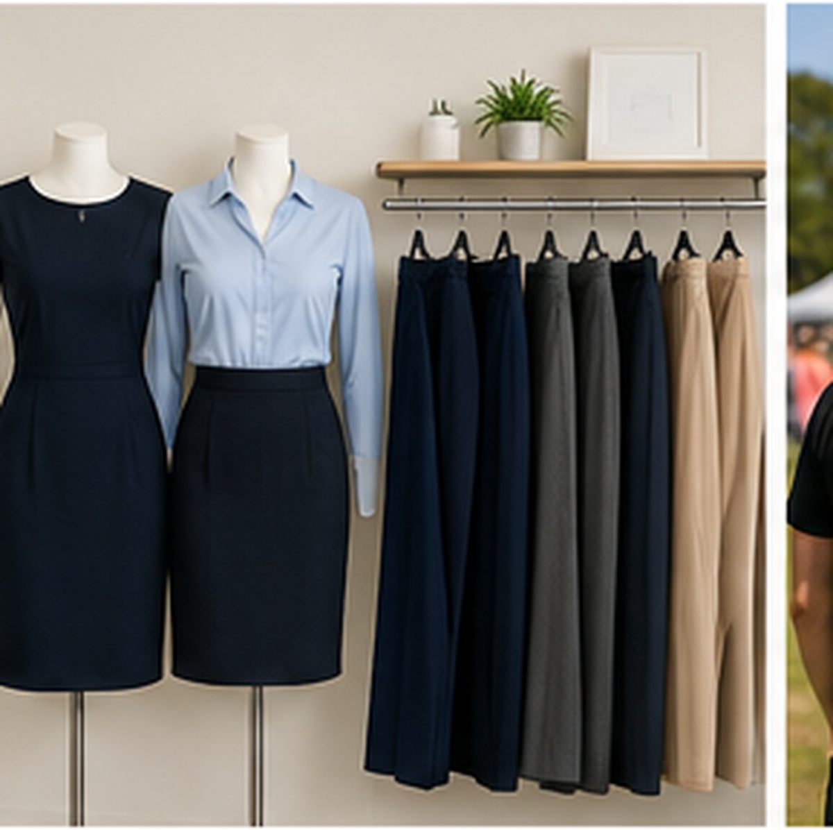 Corporate dresses, skirts and trousers in a coordinated range
