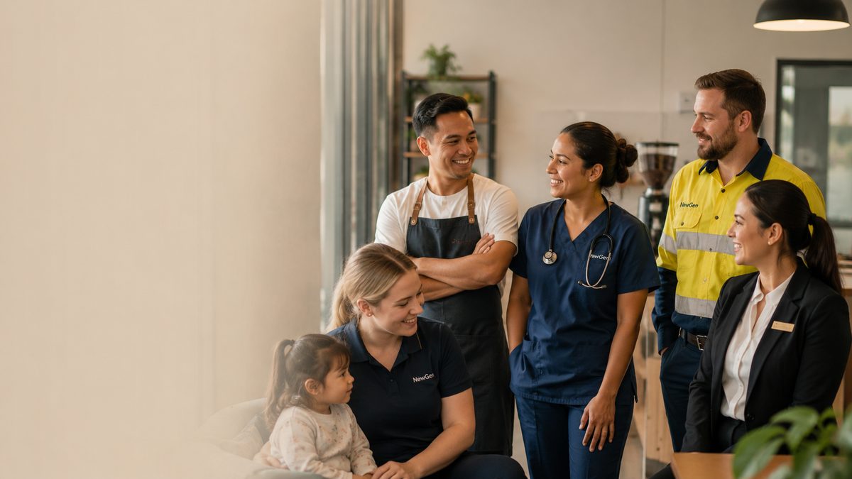 NewGen uniforms across different workplace environments